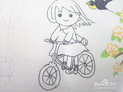 小女孩简笔画最新,自然美景的心灵之旅